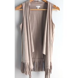 Charming Charlie Faux Suede Fringed Vest
